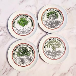4 x French Salad Recipe Plates